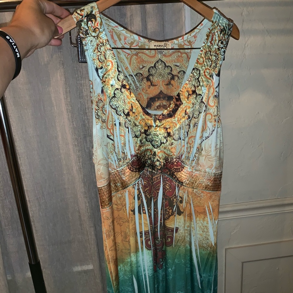 Tank-Dress / L . Boho-Inspired Multi-Colored
